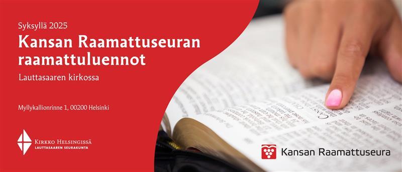 Käsi osoittaa etusormella avonaisen Raamatun tekstiä.