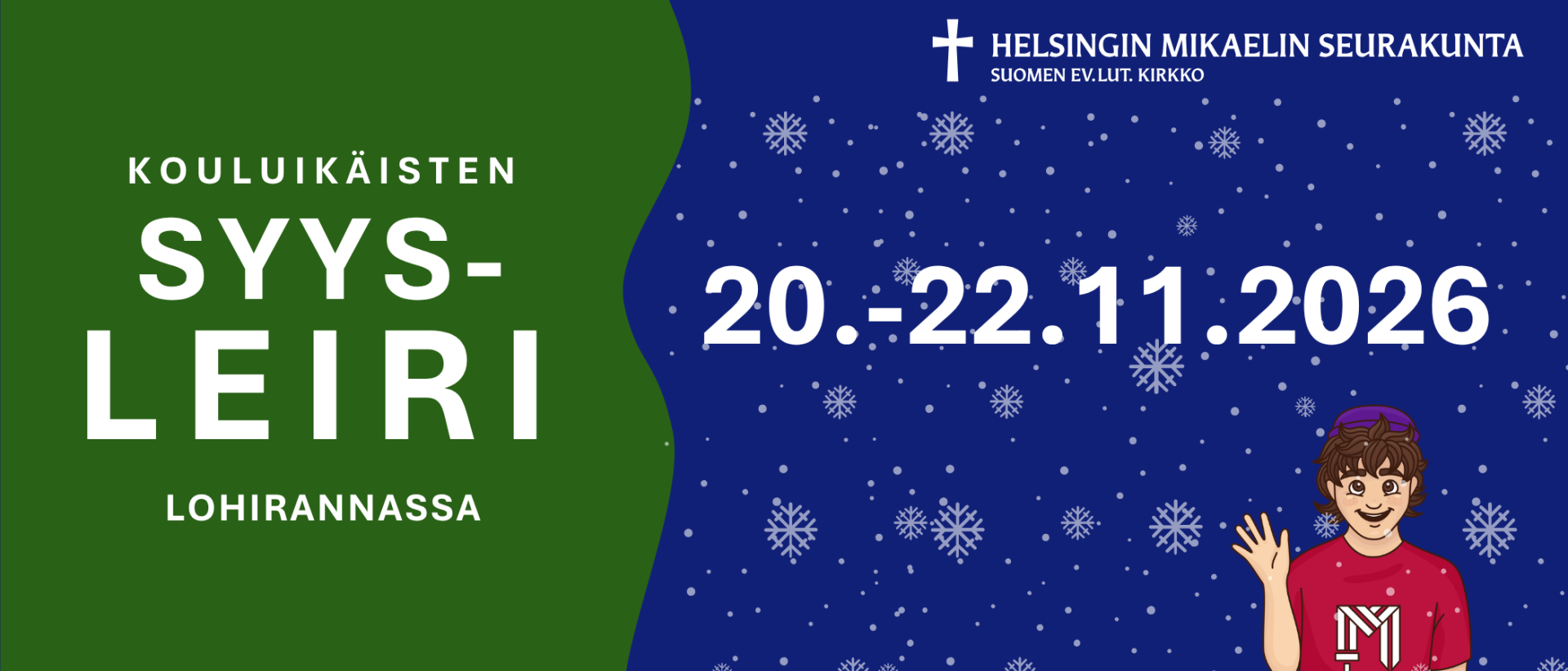 Vihre&auml;&auml; ja sinist&auml; taustaa vasten teksti