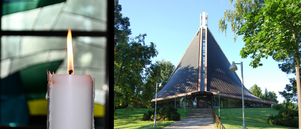 Kesäkuva Kannelmäen kirkosta.