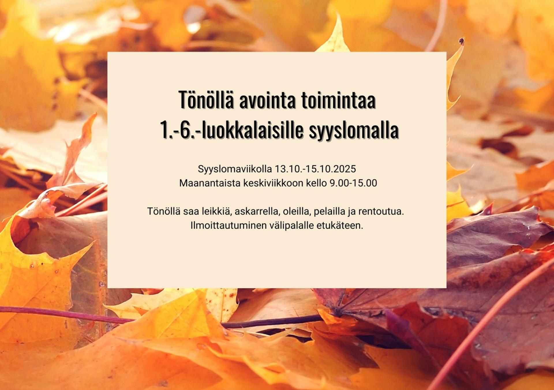 Lasten avoimen kerhon mainos