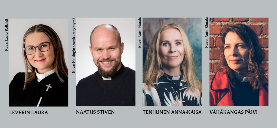 Kuvassa Laura Leverin, Stiven Naatus, Anna-Kaisa Tenhunen ja Päivi Vähäkangas lähikuvissa