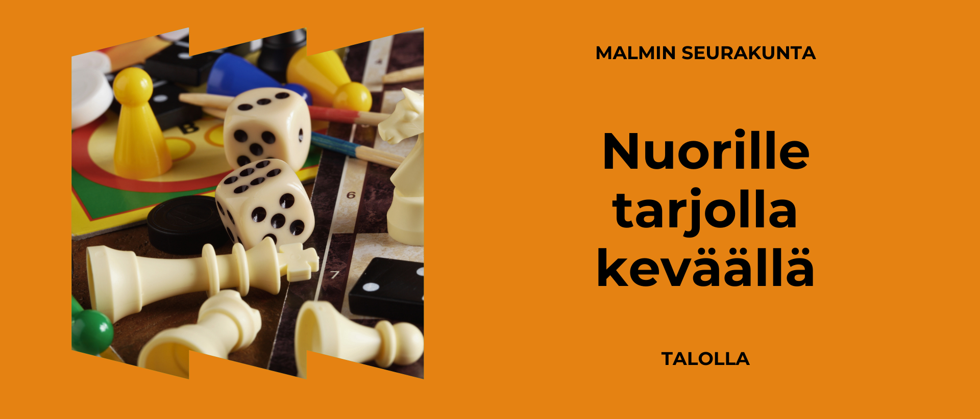 Pelinappuloita oranssilla pohjalla