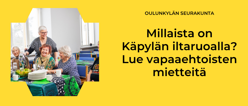 K&auml;pyl&auml;n iltaruuan vapaaehtoiset ovat kahvittelemassa ennen iltaruuan alkamista K&auml;pyl&auml;n seurakuntasalissa