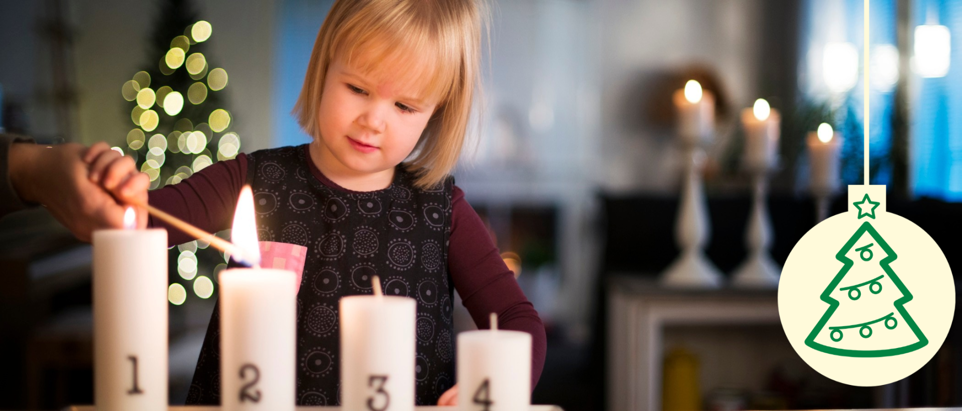 Tytt&ouml; sytytt&auml;&auml; p&ouml;yd&auml;ll&auml; riviss&auml; olevia nelj&auml;&auml; adventtikynttil&auml;&auml;