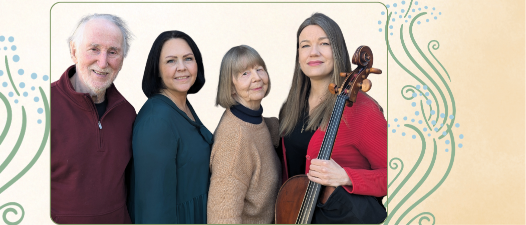 Yhteiskuvassa Juhani Junnu Aaltonen, Riitta R&ouml;nnqvist, Riitta Aaltonen ja Aino-Maija Riutamaa de Mata.