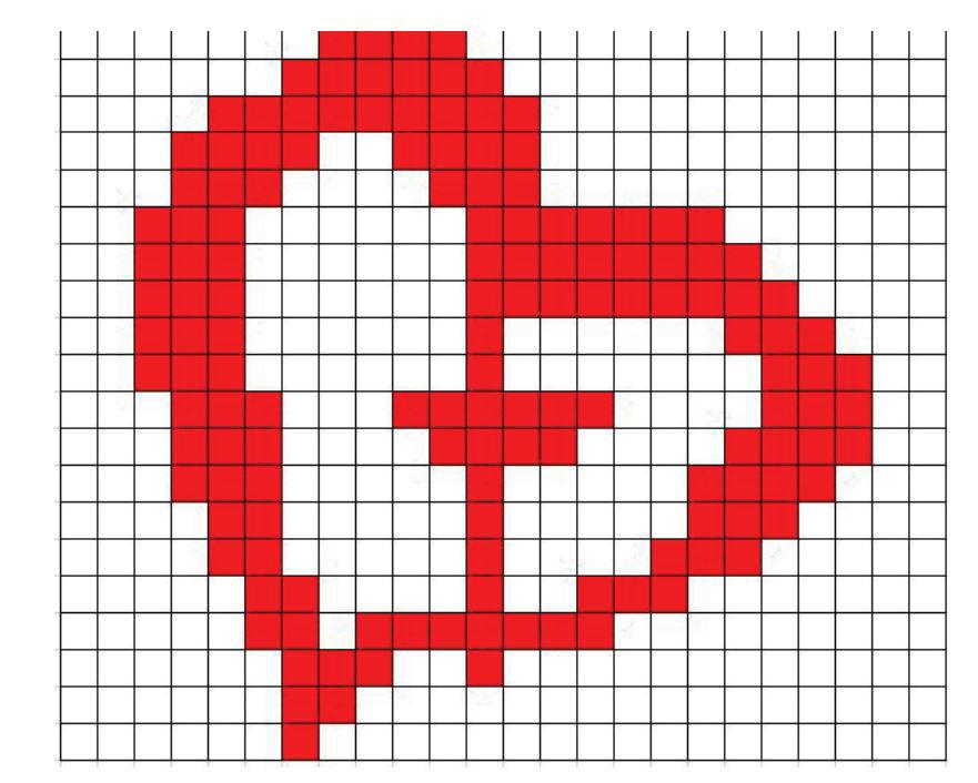 Yhteisvastuun sydän-logon neulontaohje.
