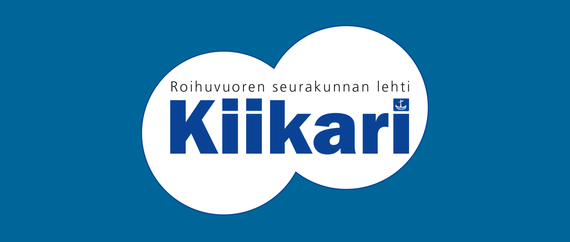 Kiikari-lehden logo sinisella taustalla