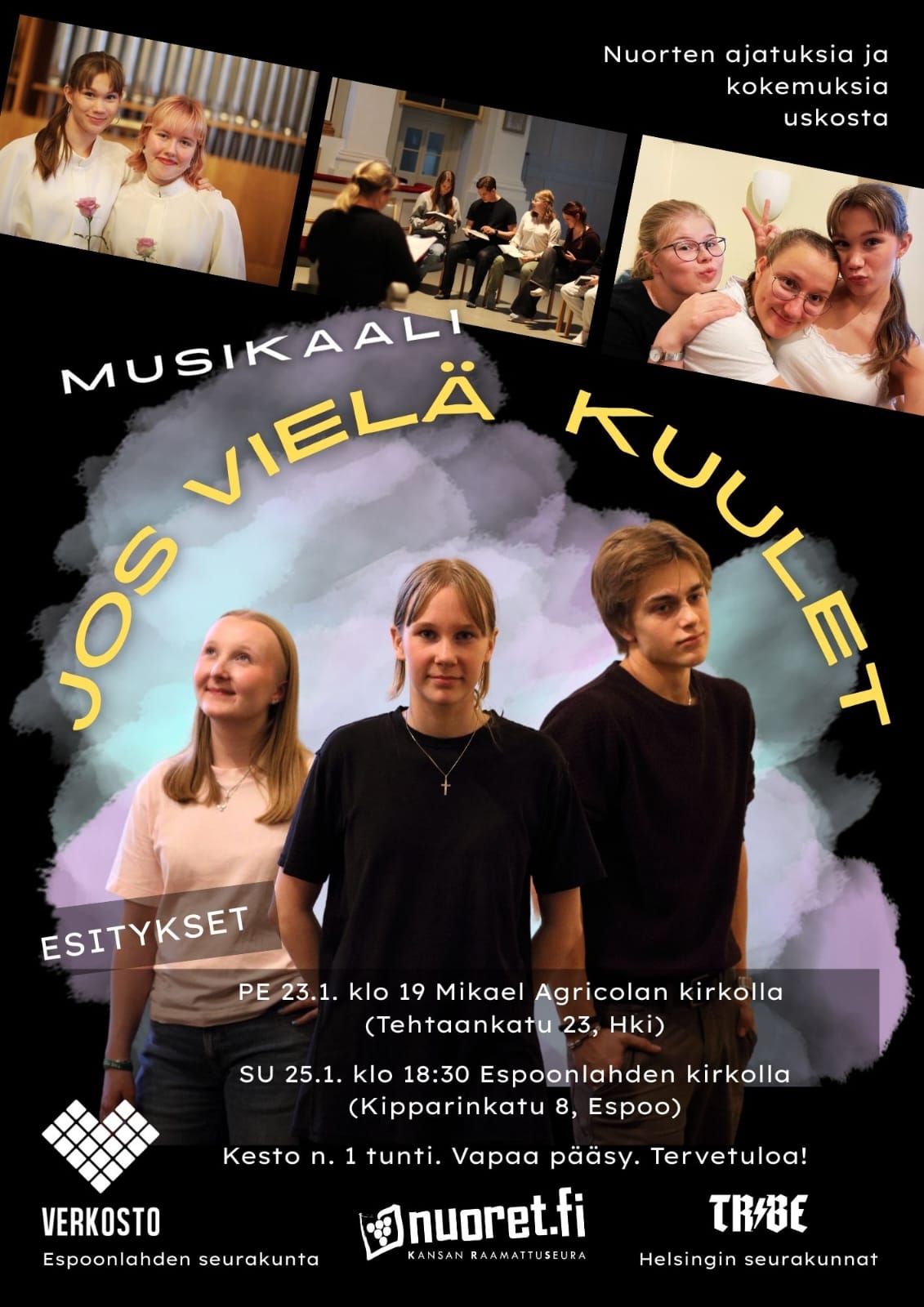 Jos vielä kuulet -musikaalin juliste