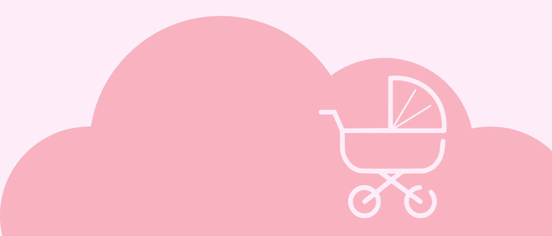 Vaaleanpunaisen pilven päällä piktogrammi lastenvaunuista