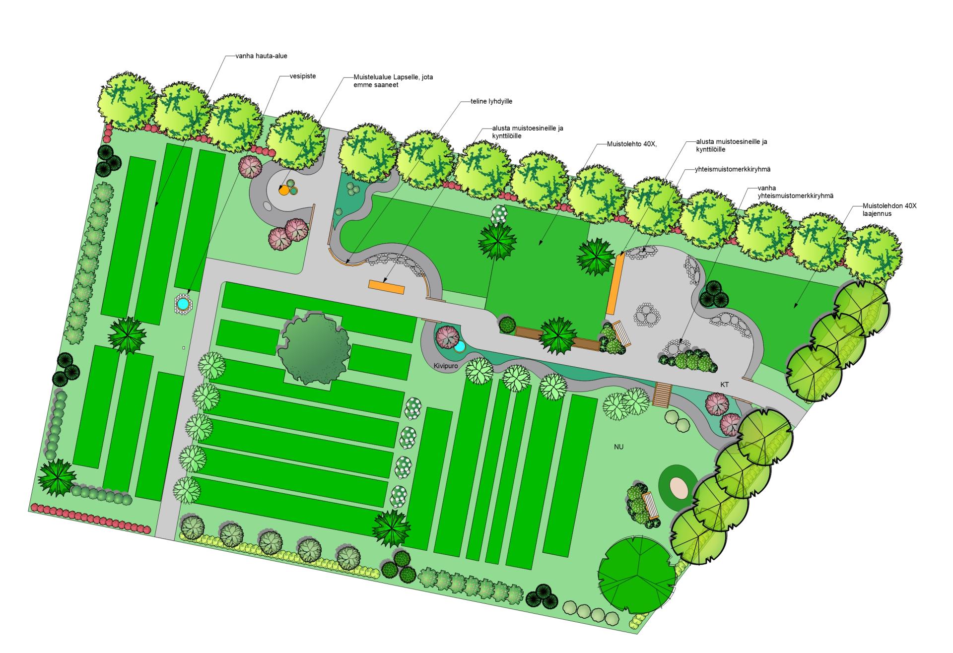 Honkanummen hautausmaa, kortteli 40 aluesuunnitelma
